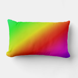 Diagonales Regenbogen-Gefälle Rot zu Grün Lendenkissen