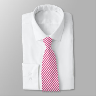 Diagonales rosa-weiß gestreiftes Muster Krawatte