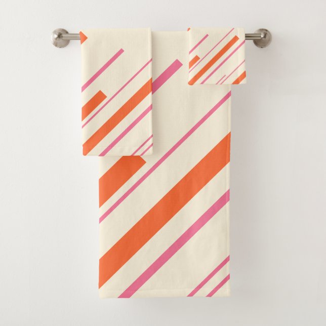 Diagonales - rose, orange et crème (En situation)