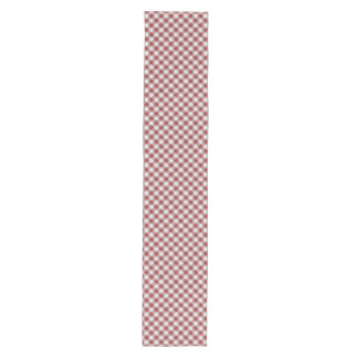 Diagonales rotes Gingham Mittelgroßer Tischläufer