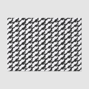 Diagonales Schnurrbart-Muster weiß und schwarz Seidenpapier