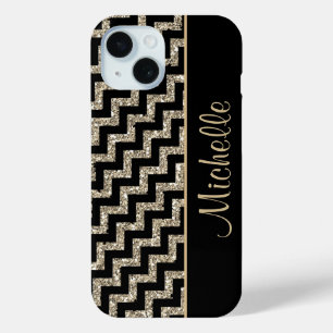 Diagonales schwarzes Zickzack Gold personalisiert title_seo2