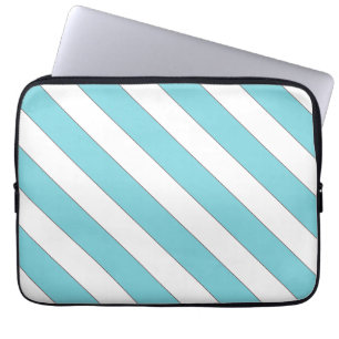 Diagonalstreifen hellblau laptopschutzhülle