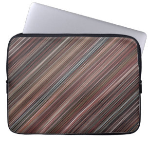 Diagonalstreifen, schwarz, braun und weiß laptopschutzhülle