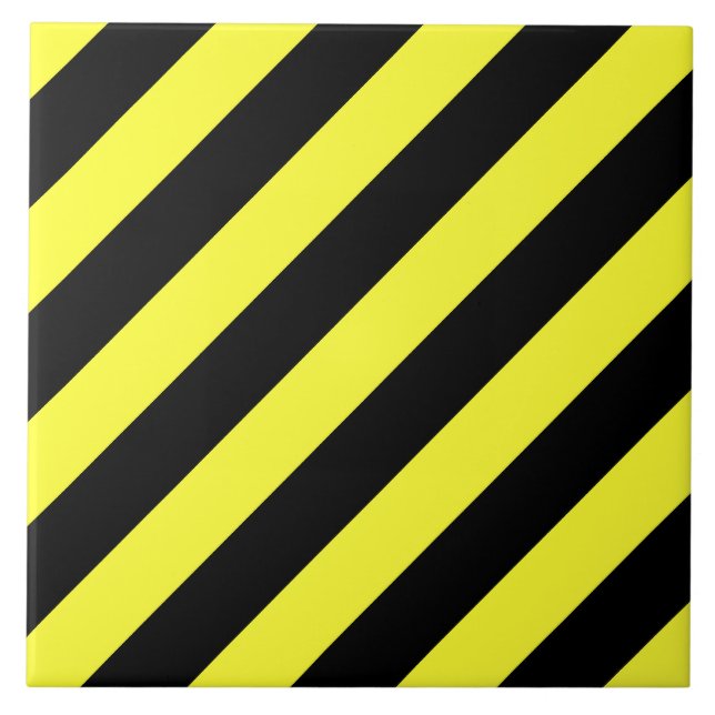 Diagonalstreifen schwarz und gelb fliese (Vorderseite)