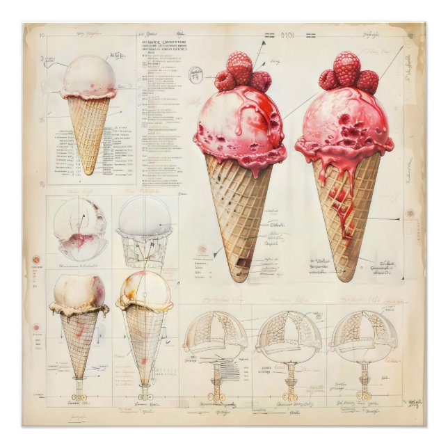 Diagramm der Eiscreme Fotodruck (Vorne)