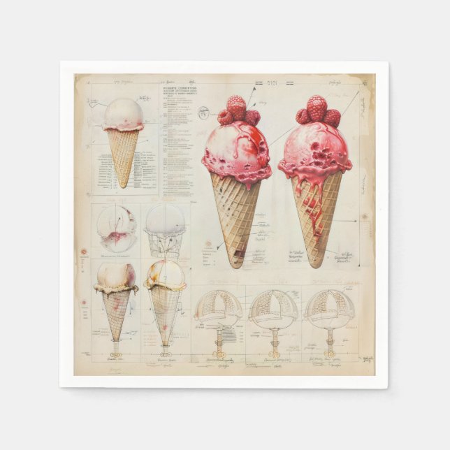 Diagramm der Eiscreme Serviette (Vorderseite)