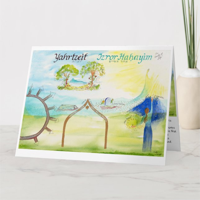 Diagramm der Reise; Yahrzeit Karte (Vorderseite)