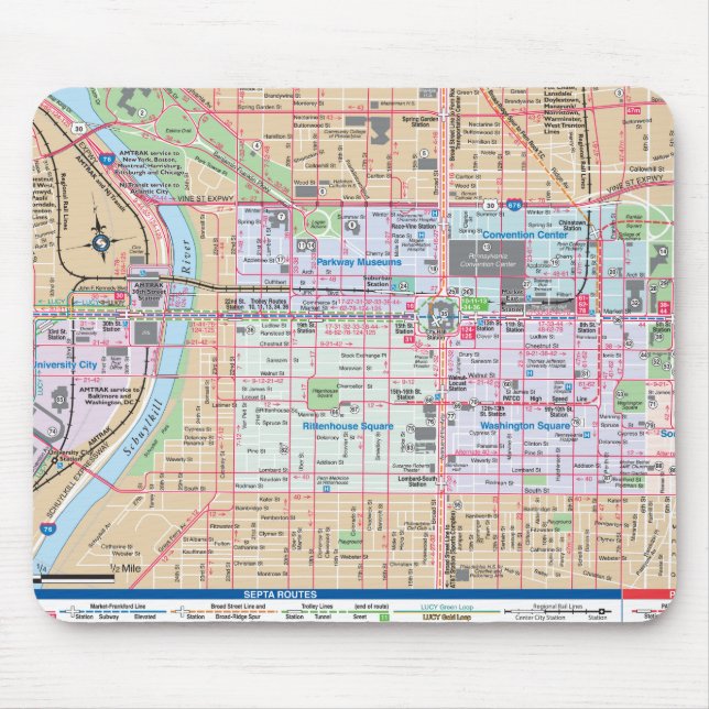 Diagramm der Stadt der brüderlichen Liebe Mousepad (Vorne)