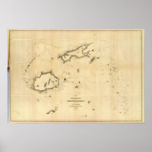 Diagramm der Viti Gruppe oder der Fidschi-Inseln Poster