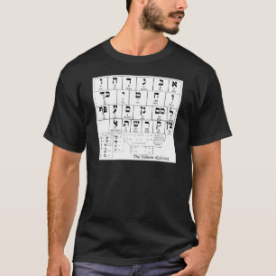 Diagramm des Alphabetes in der hebräischen Sprache T-Shirt