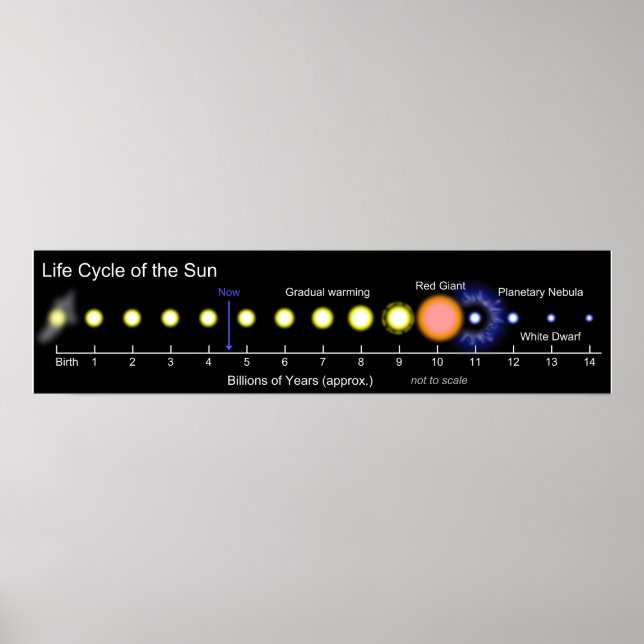 Diagramm des solaren Lebenszyklus der Sonne Poster (Vorne)