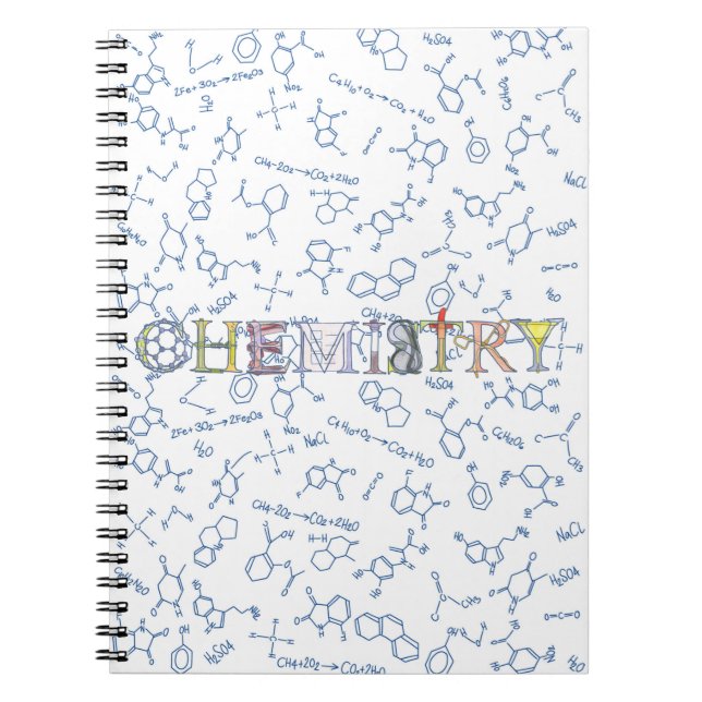 Diagramm für Chemie und Typografie Notizblock (Vorderseite)