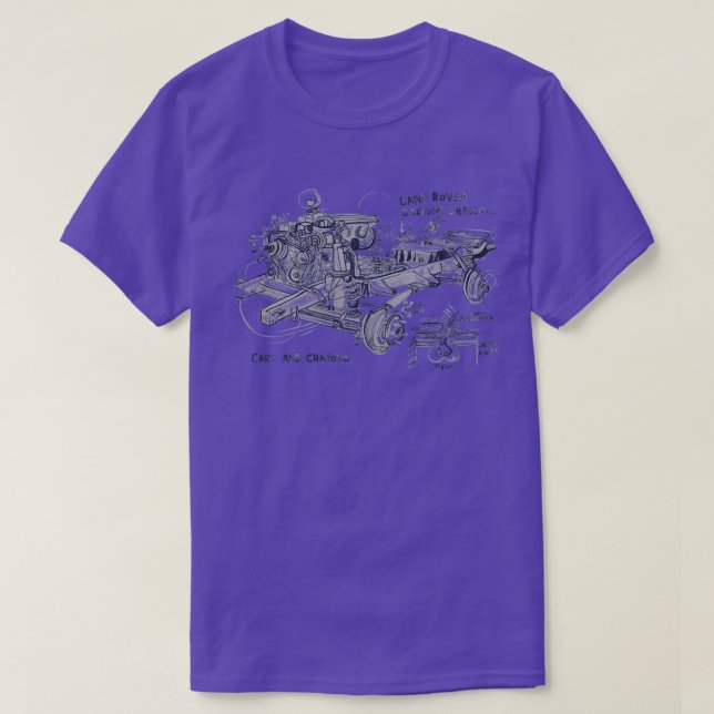 Diagramm für das Gehäuse des Landrover-Erkennungsg T-Shirt (Design vorne)