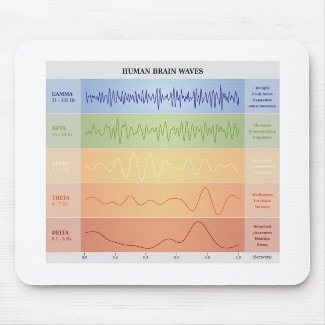 Diagramm für menschliche Gehirnwellen Entwurf Rege Mousepad (Vorne)