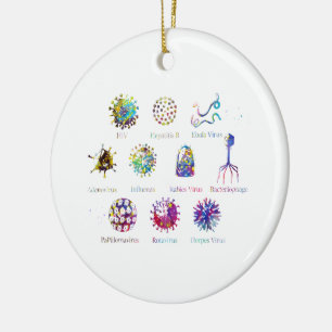 Diagramm mit verschiedenen Viren Keramik Ornament
