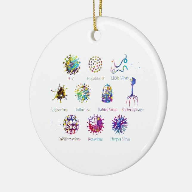 Diagramm mit verschiedenen Viren Keramik Ornament (Links)