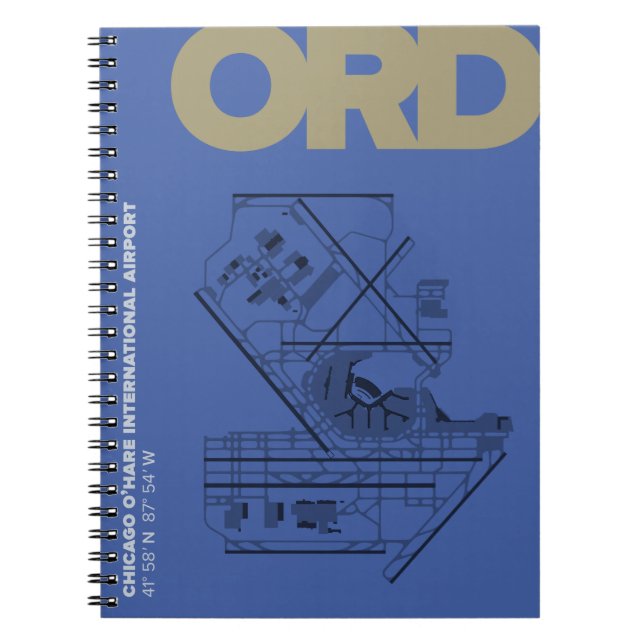 Diagramm-Notizbuch Chicagos O'Hare Flughafen-(ORD) Notizblock (Vorderseite)