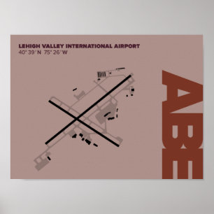 Diagramm-Plakat des Lehigh Tal-Flughafen-(ABE) Poster