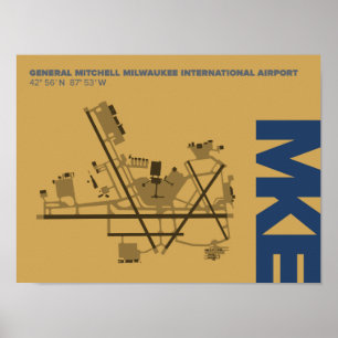 Diagramm-Plakat Milwaukee-Flughafen-(MKE) Poster