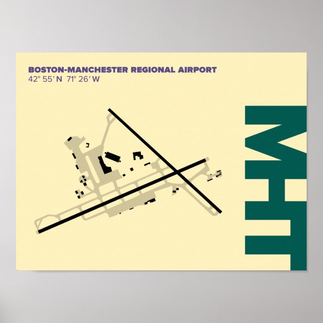 Diagramm Poster des Flughafens Manchester (MHT) (Vorne)