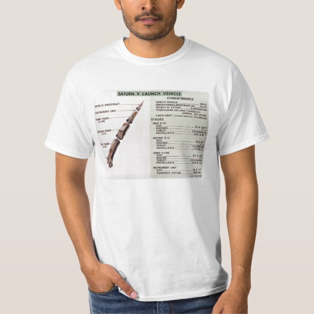 Diagramm Saturns V T-Shirt (Vorderseite)
