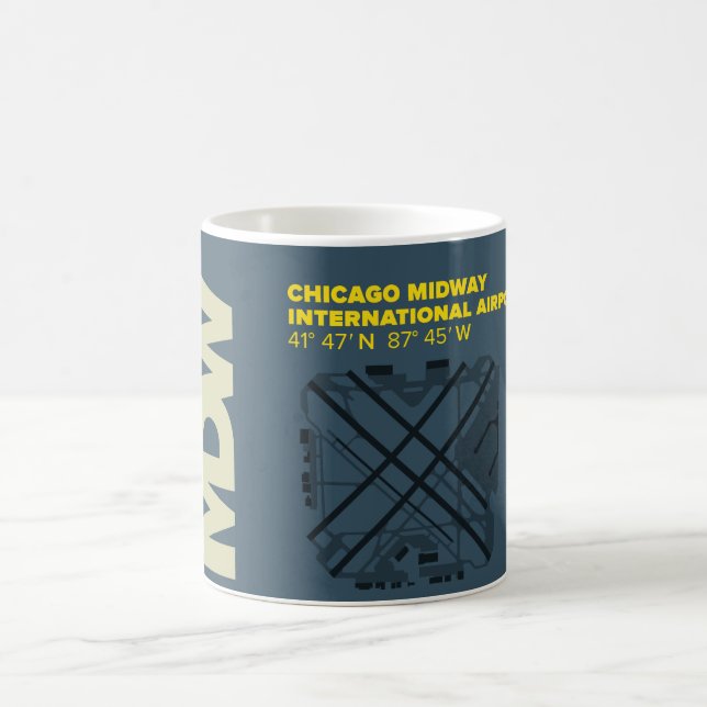 Diagramm-Tasse Chicagos mittlere Flughafen-(MDW) Kaffeetasse (Mittel)