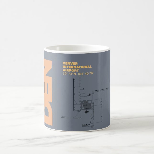 Diagramm-Tasse Denver-Flughafen-(HÖHLE) Kaffeetasse (Mittel)