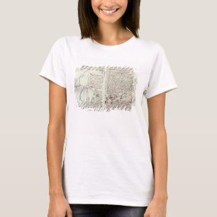 Diagramme der Maße und des Textes (Pergament) T-Shirt