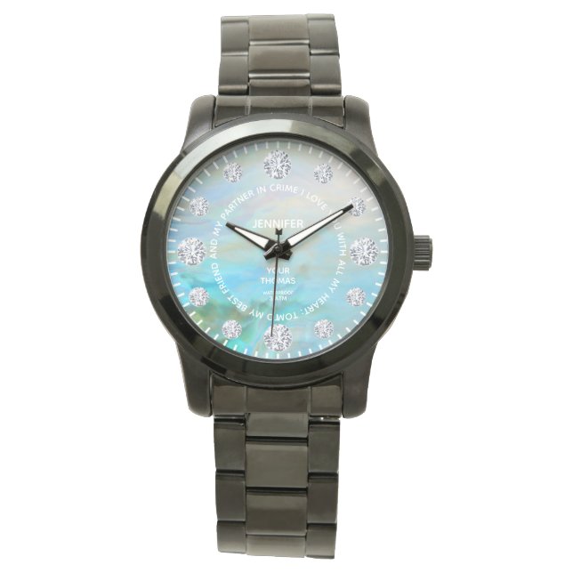 Dial-Dial-Sprichwort für Wasseropal-Diamant Armbanduhr (Vorderseite)