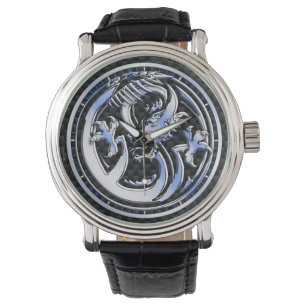 Dial Print im Chrome-Stil Dragon Abzeichen Carbon  Armbanduhr