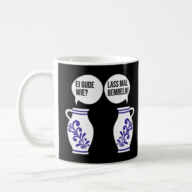 Dialect Hessen Apples Bembel Cider Jug Egg Gourd W Kaffeetasse (Links)