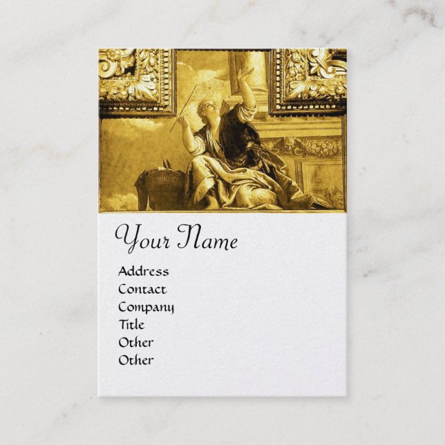 DIALECTIK, goldgelbes, weißes Perlpapier Visitenkarte (Vorderseite)
