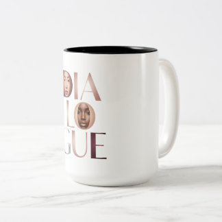 Dialog-Gesichter-Verlaufsbuchstaben-Tasse Zweifarbige Tasse