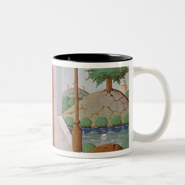 Dialog zwischen Boethius und Philosophie Zweifarbige Tasse (Rechts)