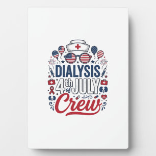Dialyse 4. Juli Crew Krankenschwester Patriotische Fotoplatte