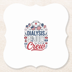 Dialyse 4. Juli Crew Krankenschwester Patriotische Untersetzer