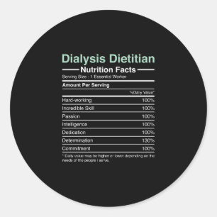 Dialyse Diätitische Ernährung Fakten - Nephrologie Runder Aufkleber
