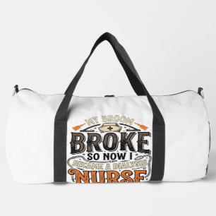 Dialyse-Krankenschwester Halloween Besen Brach Vin Duffle Bag
