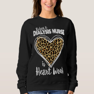 Dialyse Krankenschwester Niedlich Leopard Kariert, Sweatshirt