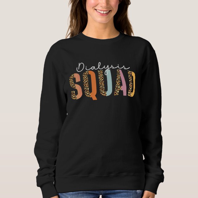 Dialyse-Krankenschwester-Team Leopard RN Nephrolog Sweatshirt (Vorderseite)