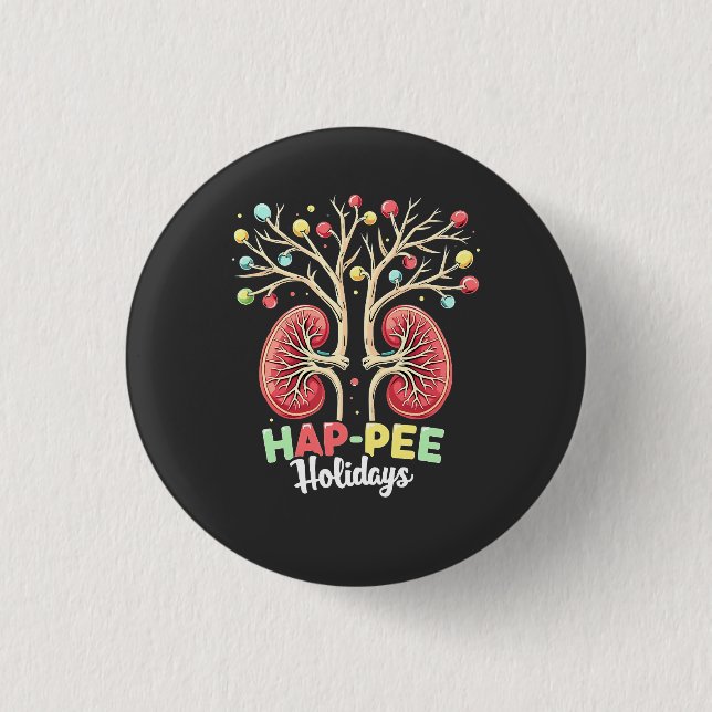 Dialyse Niereninsuffizienz Xmas Button (Vorderseite)