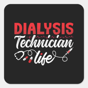Dialyse Nurse Dialyse Technischer Arzt Lebensnephr Quadratischer Aufkleber