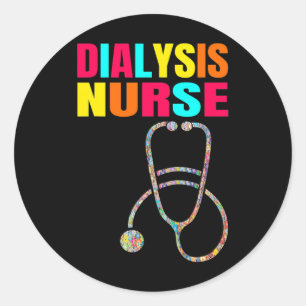Dialyse Nurse Nephrologie Nierenerkrankung Kranken Runder Aufkleber