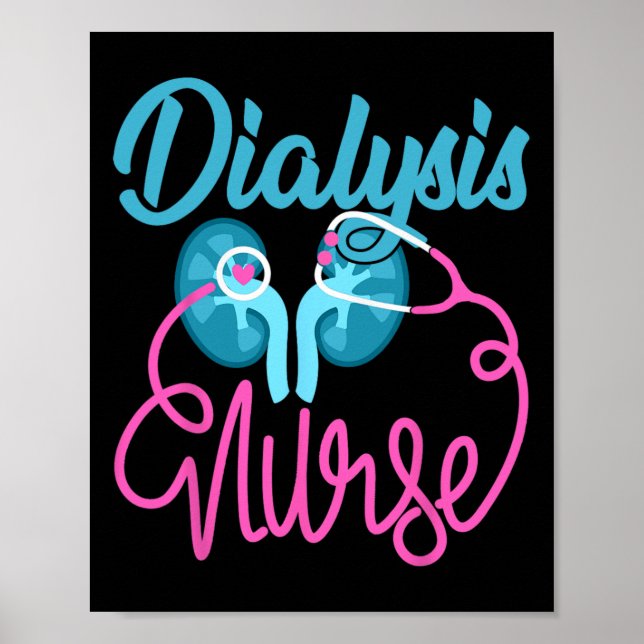 Dialyse Nurse Nephrologie Pflegeteam Dialyse Te Poster (Vorne)