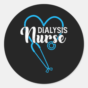 Dialyse Nurse Stethoskop Nierenerkrankung Nephrolo Runder Aufkleber