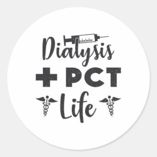 Dialyse + PCT Lebensdialyse Technischer Pflegetech Runder Aufkleber