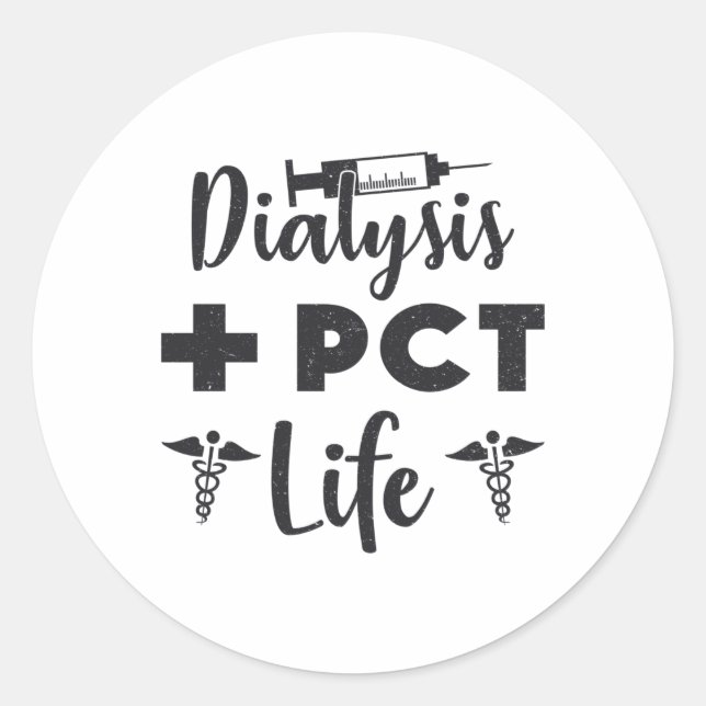 Dialyse + PCT Lebensdialyse Technischer Pflegetech Runder Aufkleber (Vorderseite)
