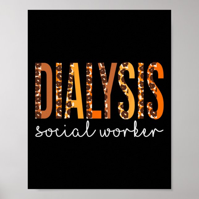 Dialyse Sozialarbeiter Leopard Herbst Thanksse Poster (Vorne)