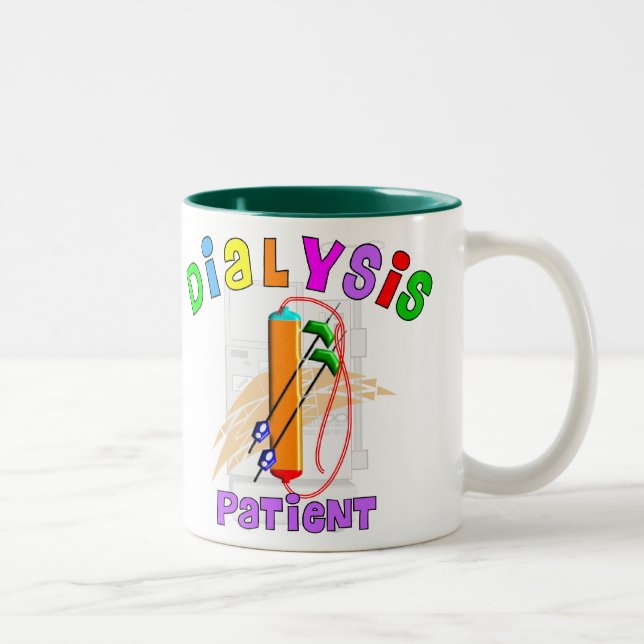 Dialyse T - Shirt und Geschenke Zweifarbige Tasse (Rechts)
